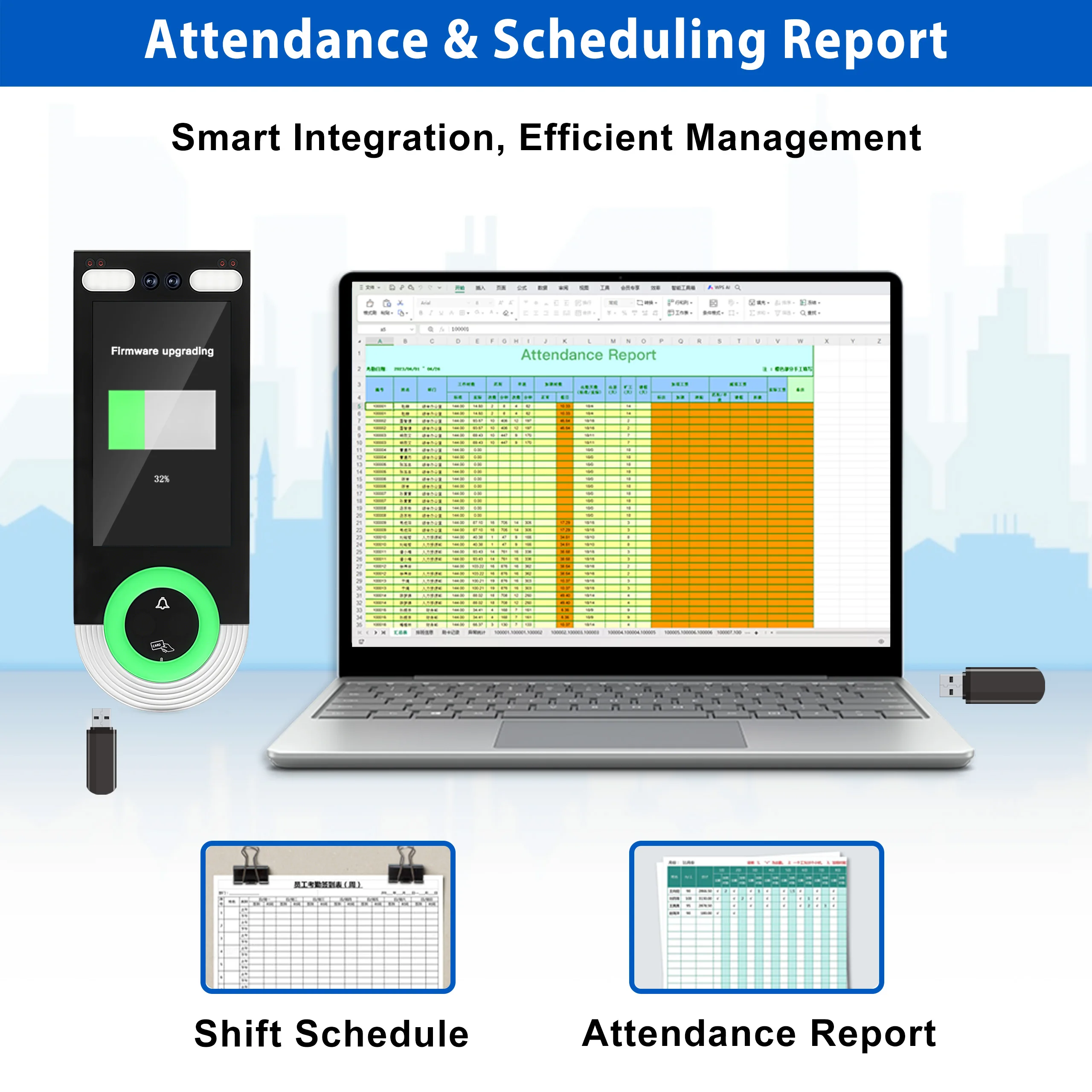 LINUX-cuerpo de aleación de Zinc TCP/IP biométrico, Control de acceso RFID, teclado, huella dactilar, tiempo de asistencia, máquina en la nube