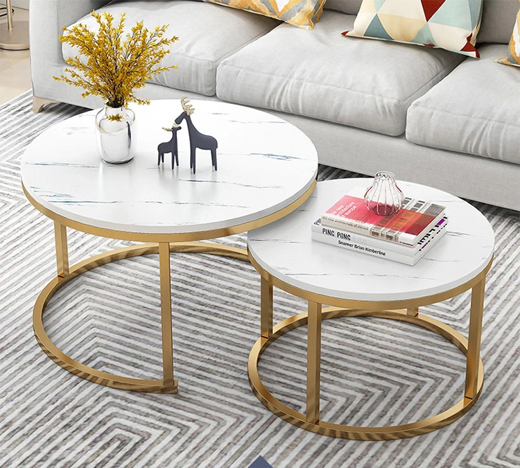 

Wood various materials top marble texture wrought iron simple office home living room furniture luxury coffee table