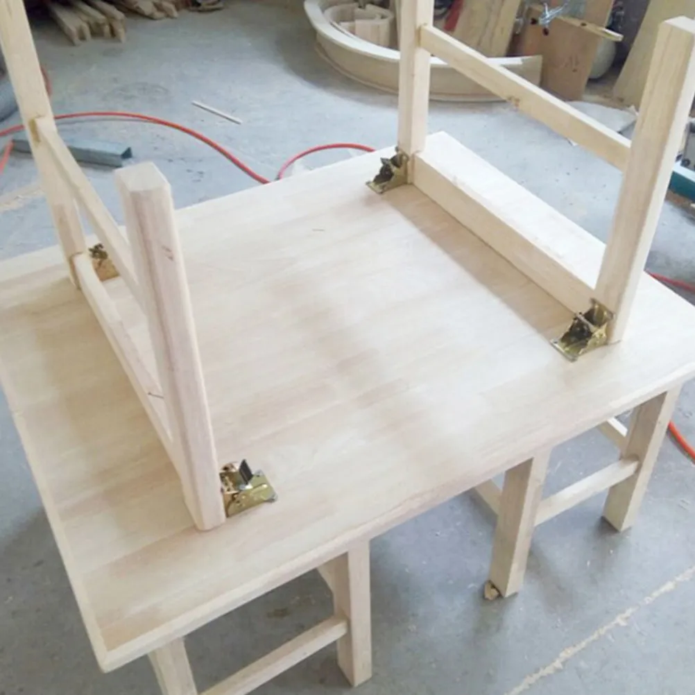 

4Pcs Steel Folding Hinge with Locking Mechanism for Table Chair Bed Legs Heavy Duty Corrosion Resistant Foldable Support Bracket