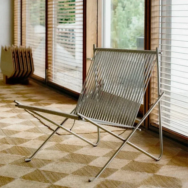 Modern designer, simple European rope stainless steel chair, office casual soft chair