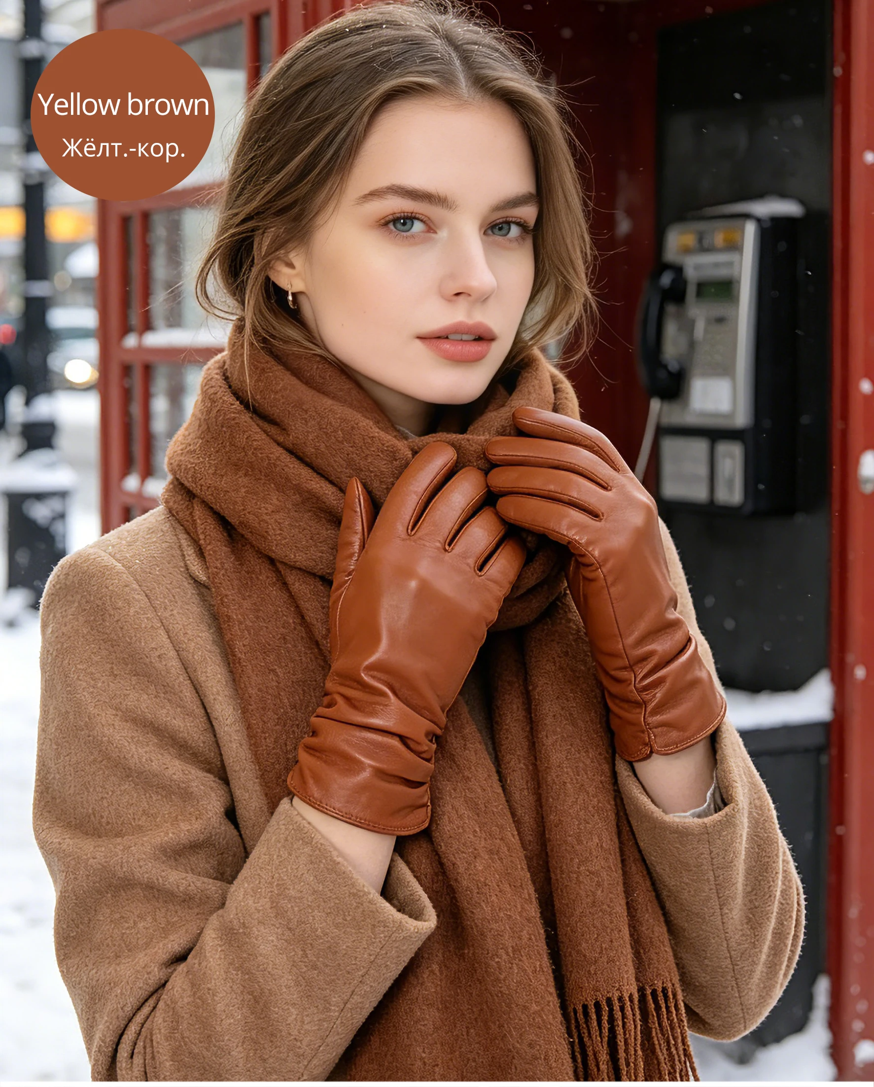 Simple Women's Gloves Winter Warm Plus Velvet Short Thin Touch Screen Gloves Driving Color Women's Leather Gloves High Quality