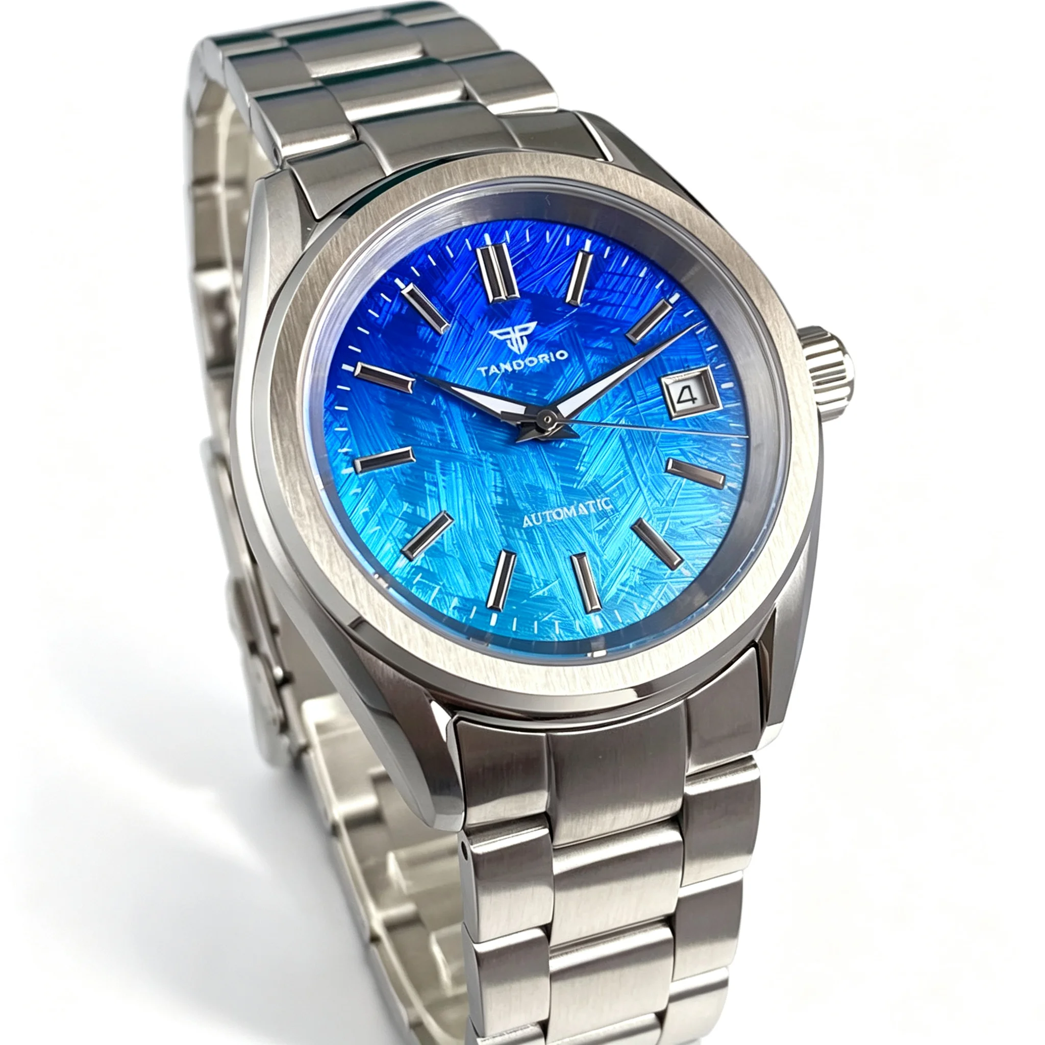 Tandorio 38mm Stainless Steel Automatic Mechanical Men Watch For Miyota 8215/Asia 2824 Sapphire Glass 20ATM Diver Date Watch