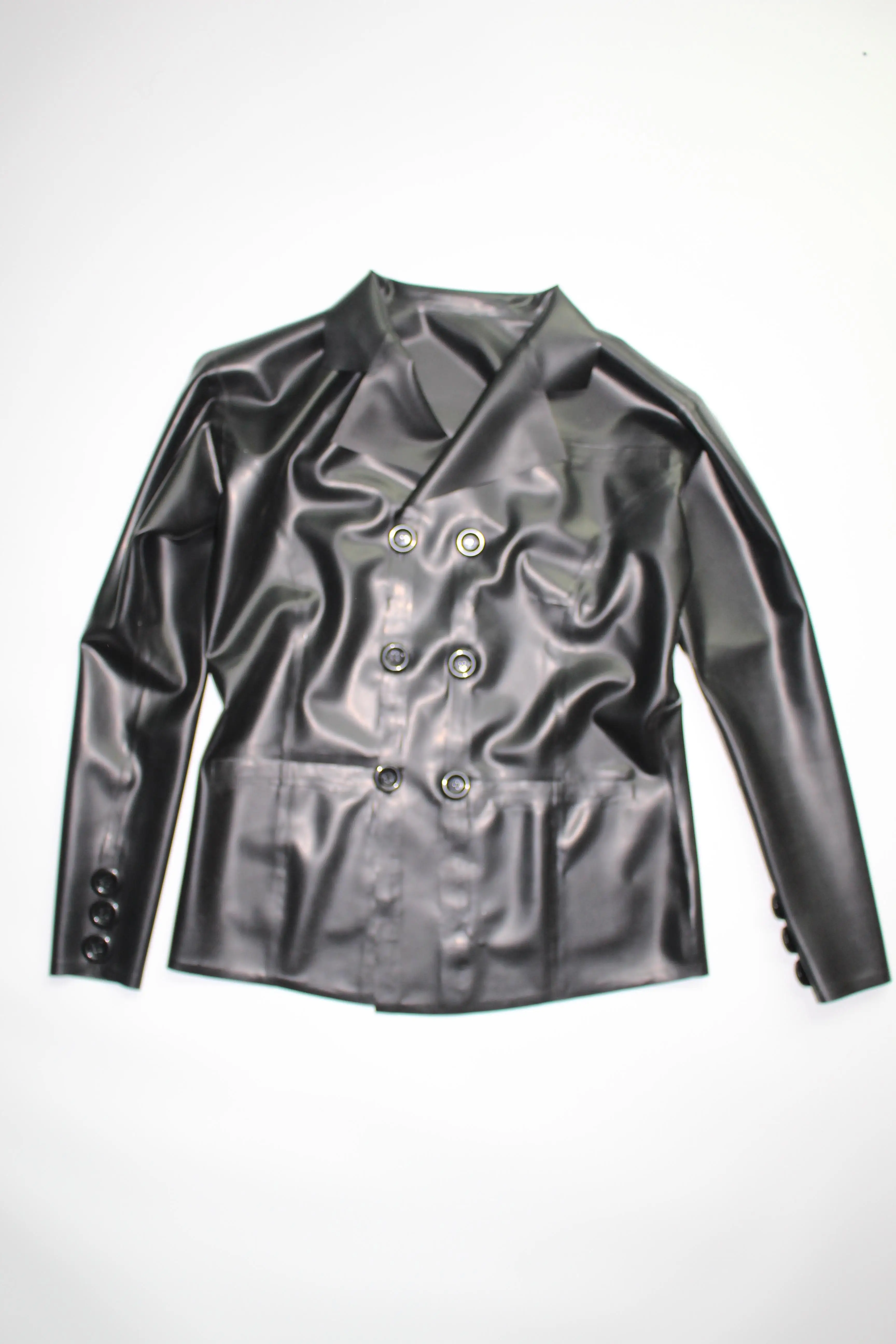 Men 's latex rubber jacket suit in high quanlity level in heavy 0.6mm thickness latex