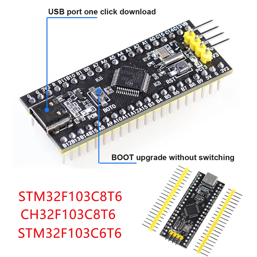 Placa de núcleo Tipo-C STM32F103C8T6 con Pasadores STM32F103C6T6 ARM STM32 Módulo de desarrollo de sistema mínimo para Arduino
