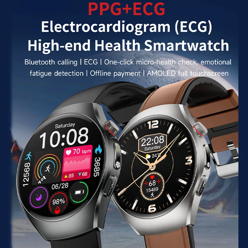 New Accurate Body Health Analysis Smart Watch ECG PPG Blood Pressure Heart Rate 100+ Sports IP68 Waterproof BT Call Smart Watch