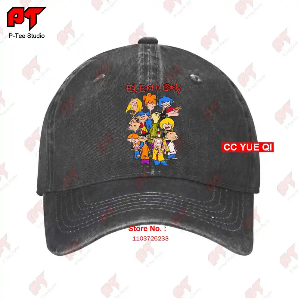 Mens Cartoon Network Throwback 90S Ed Edd N Eddy Charcoal Baseball Caps Truck Cap XFFA