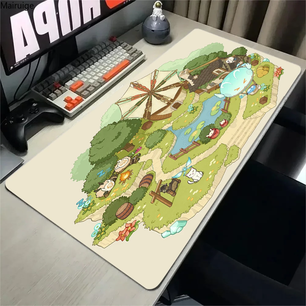 Cute Green Anime Mouse Pad Gamer Computer New HD Mousepad Desk Mats Anti-wrinkle Non-Slip Natural Rubber Computer Mouse Mat