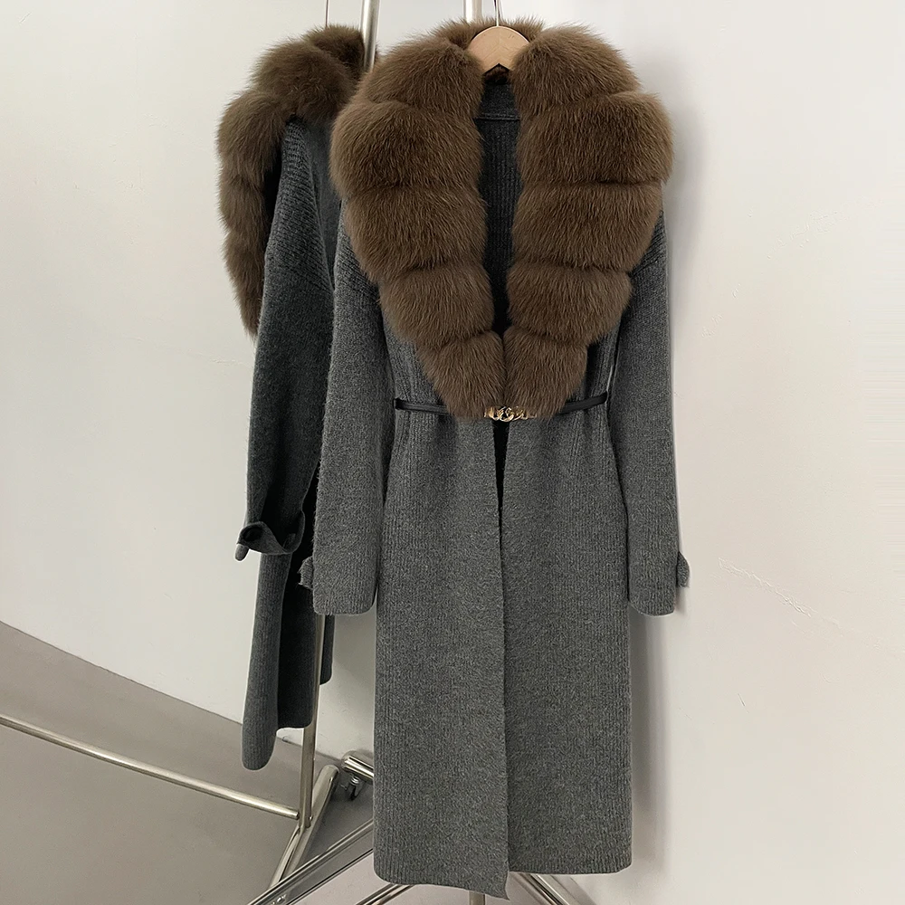 OFTBUY Cardigan for Women Real Fur Coats Women's Demi-season Jacket Women's Clothing Outerwears Cardigan Femmes Luxury Top Women
