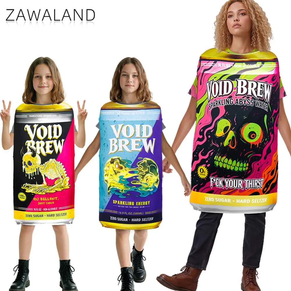 

Void Brew Hard Seltzer Can Costume 3D Printed Beverage Can Jumpsuit Halloween Party Fancy Dress Carnival Cosplay Sponge Outfit