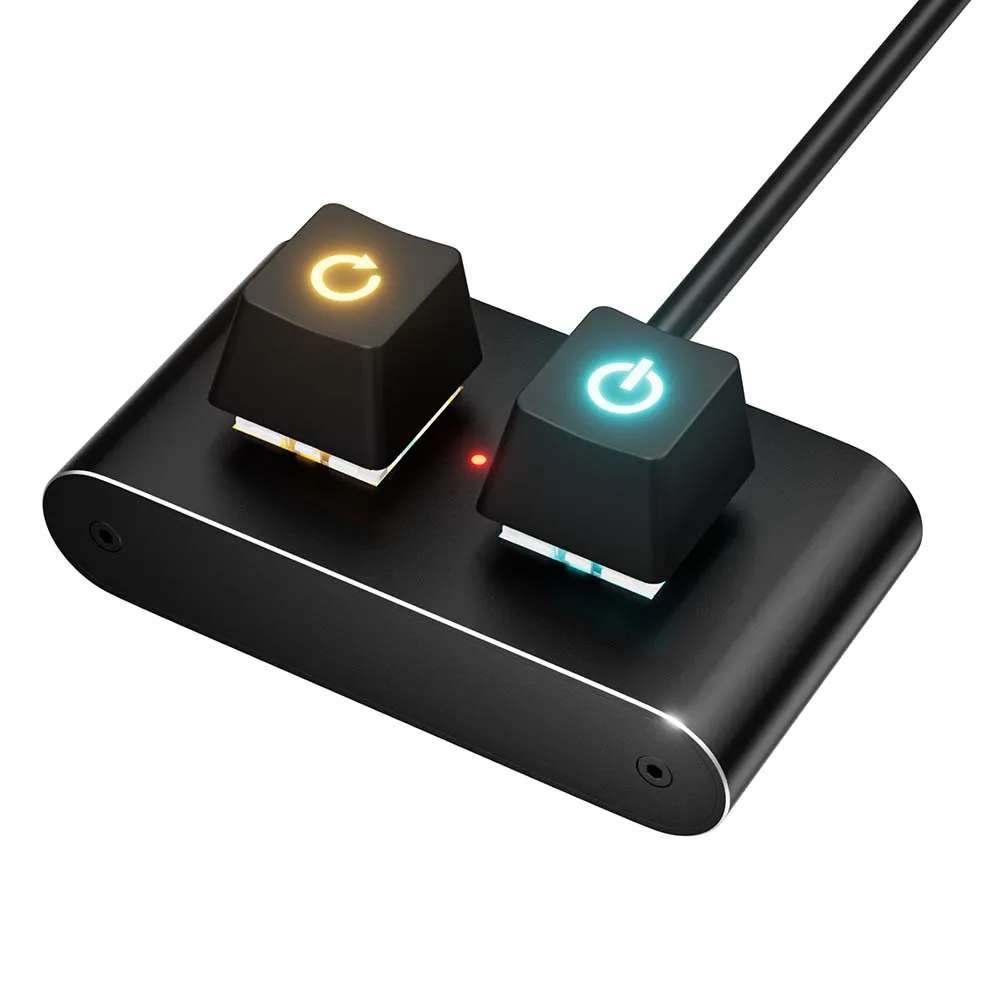 Desktop Switch Splitter met kleurrijke LED HDD LED externe voedingsknop Computer aan/uit-schakelaar voor computermoederbord
