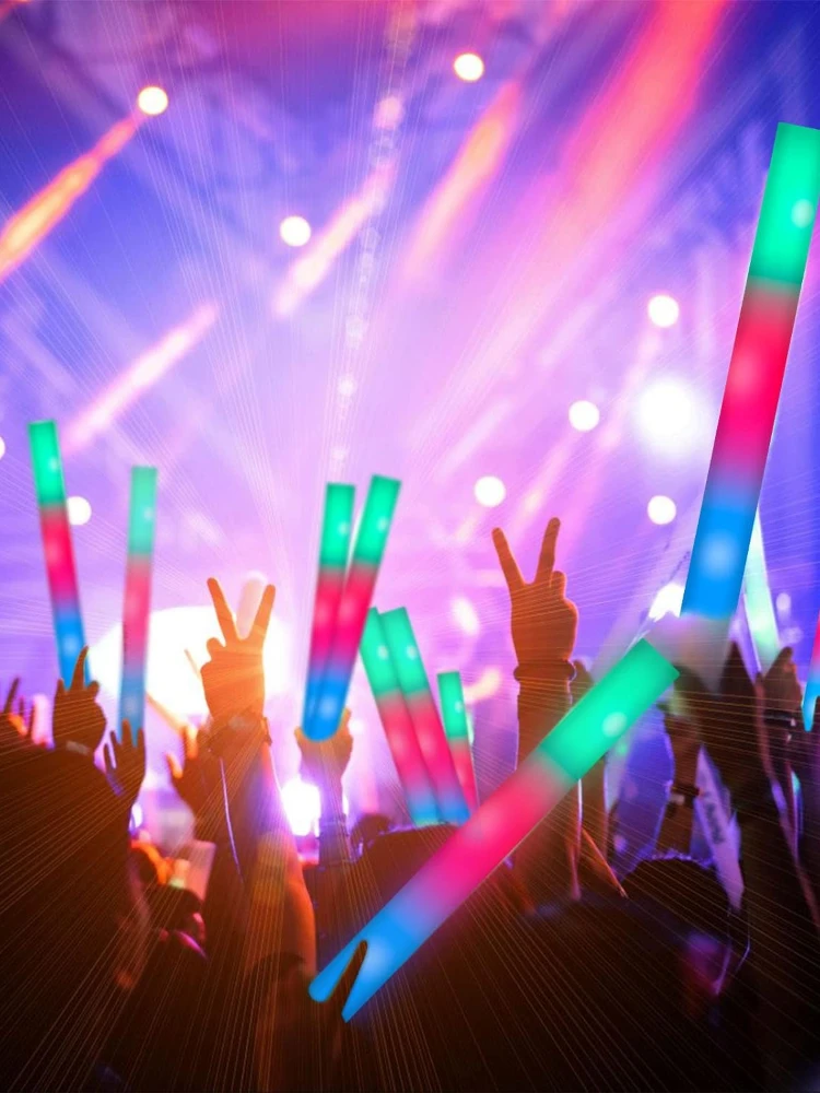 10 STKS Spons Glow Stick Light Up Neon Fluorescerende LED Knipperende Bar voor Evenementondersteuning en Cheer Night Party Light Stick - afbeelding 2