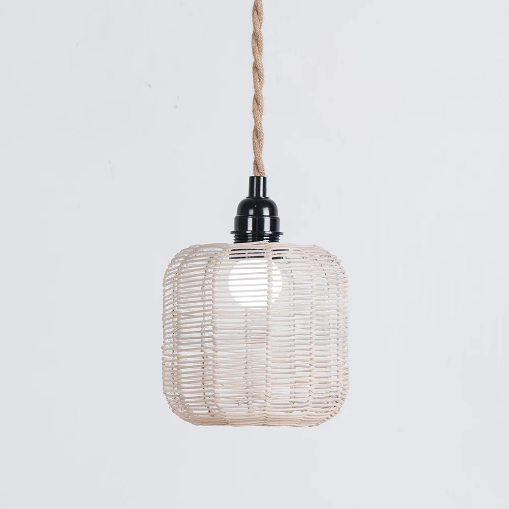 

Rattan Woven Lampshade for Pendant Light Shade Replacement Iron and Rattan Decorative Lampshade for Ceiling Lamp Chandelier