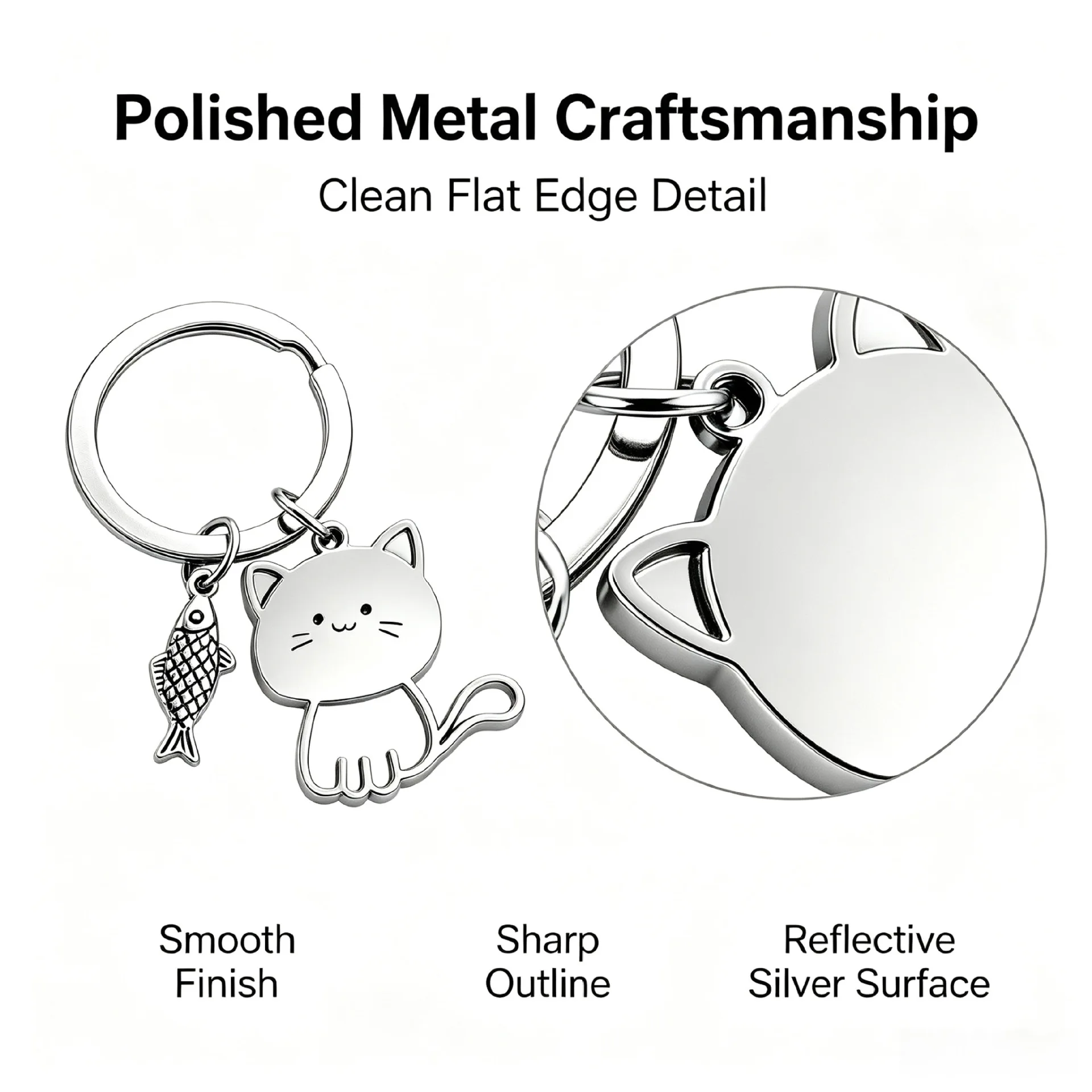 10pcs Cat Pendants, Pet Keychains, for Clothes, Backpacks, Car Keys, Metal Keychains, Key Rings, Phone Chains, New Year Gifts