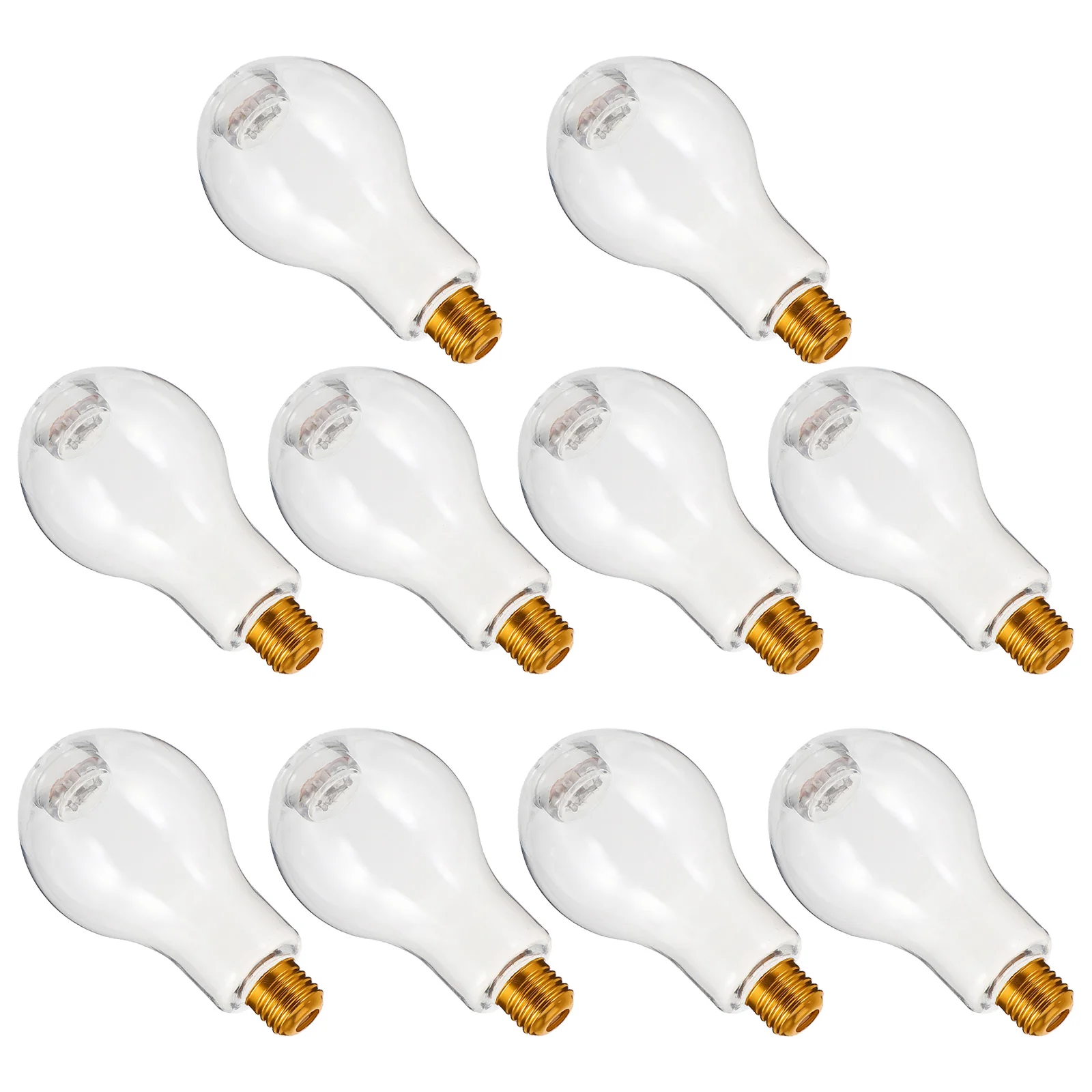 

10 pcs Glowing Bulb Shaped Bottles 300ml Plastic PET Juice Milk Tea Beverage Container LED Colorful Bottom Reusable Safe