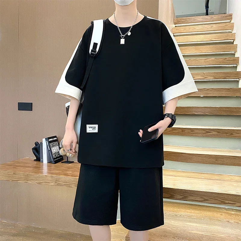 Oversized Tracksuit Men 8XL T-Shirts Shorts Sets Brand Short Tracksuit Men 2 Piece Outfits Korean Summer Streetwear Men Clothing