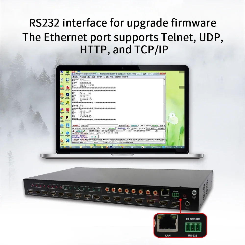 

NEW HDMI2.0 4K60Hz 18Gbps Matrix 8x8 with Audio Extraction and Analog Audio Embedded Support IR, RS232, IP, Web GUI 3D, HDR, ARC
