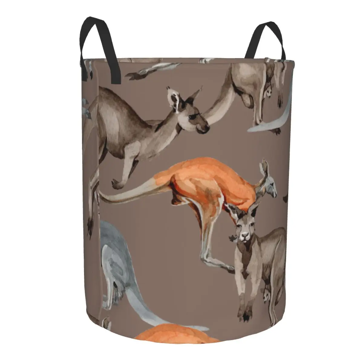 Waterproof Storage Bag Kangaroo Wild Animal Household Dirty Laundry Basket Folding Bucket Clothes Organizer