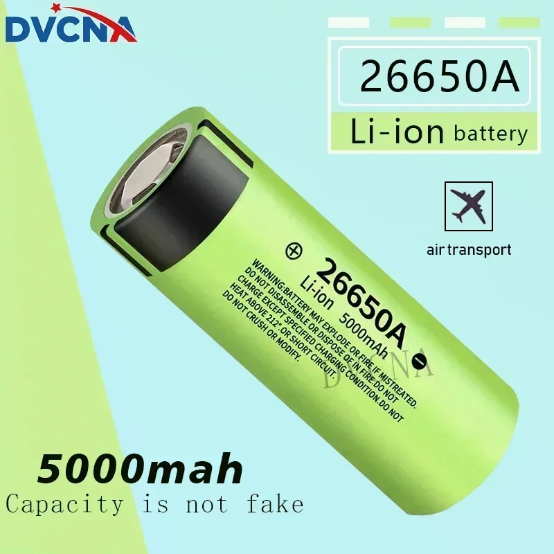 New 100% Original 26650 20A Power Rechargeable Lithium Battery 26650A , 3.7V 5000mah Suitable for Flashlight  Various Devices
