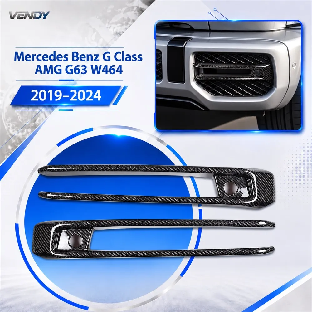 Real Carbon Fiber For Mercedes Benz G Class AMG G63 W464 2019-2024 Front Fog Light Decorative Frame Cover Trim Accessories