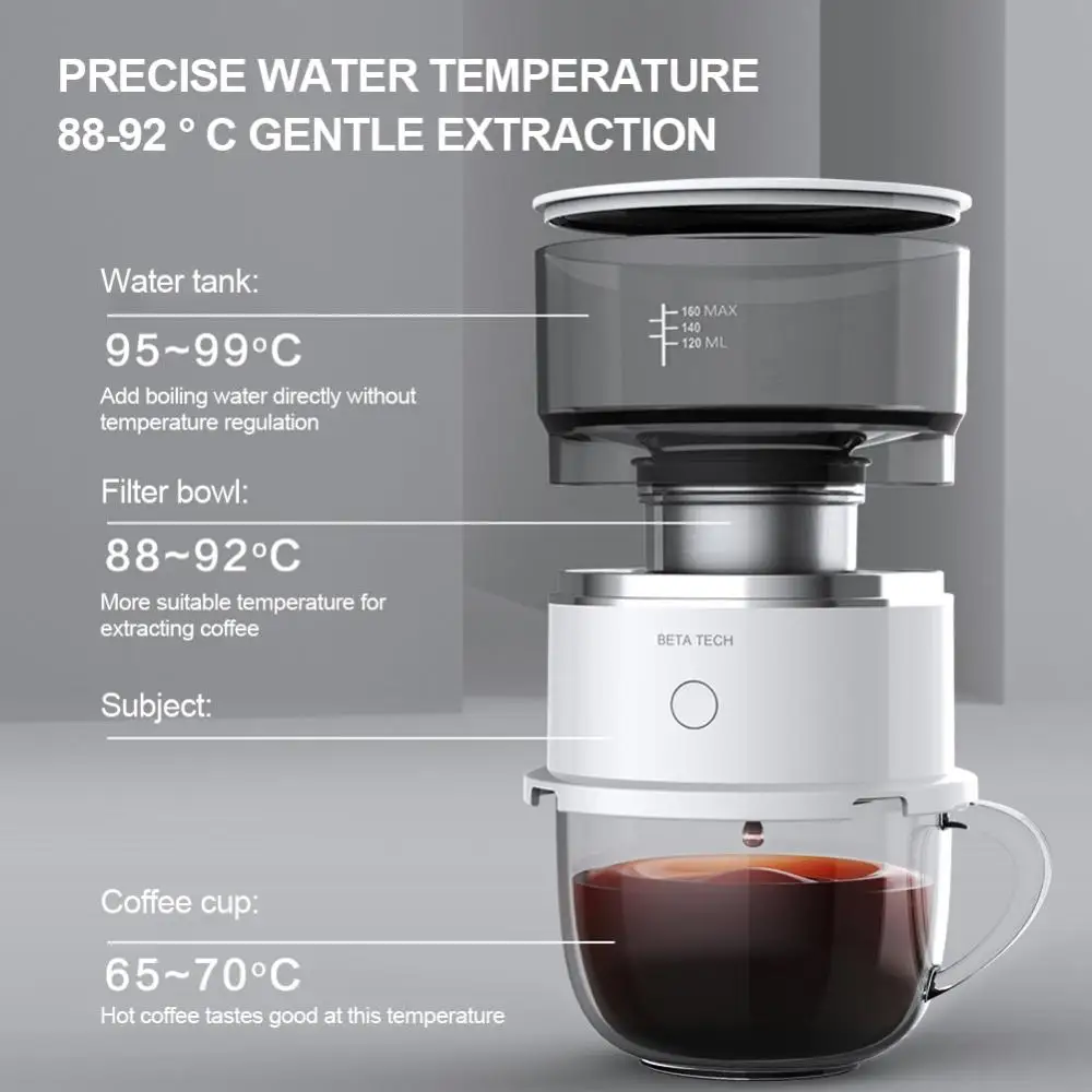 Mini Drip Coffee Maker Portable Automatic Nespresso Coffee Machine Drip Coffee Maker Travel Office Kitchen Household Appliances