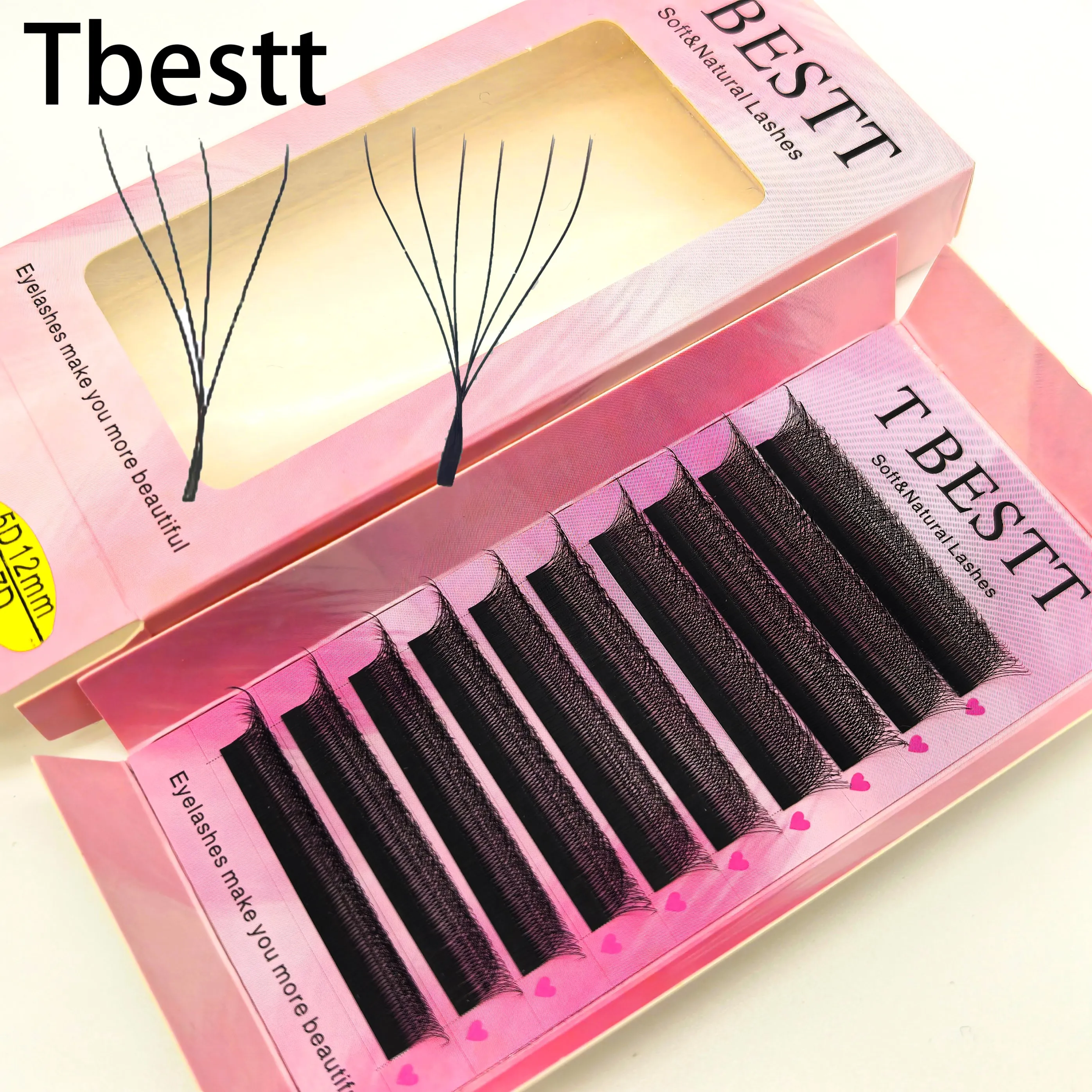 Tbestt 4D 5D W Eyelash Extension Automatic Blooming Easy Fan Lashes 6D W Shape Premade Fans Eyelashes