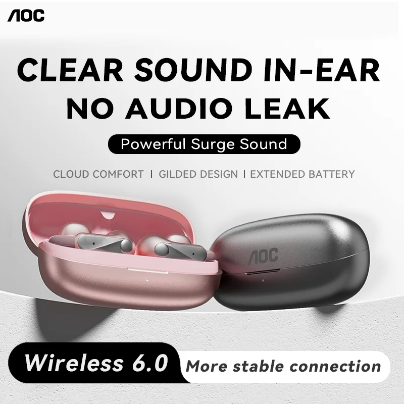 

Stable-Connect Bluetooth Earphones with Long Battery Life Comfortable Ear-Hugging Design Dual-Device Connectivity Music & Game