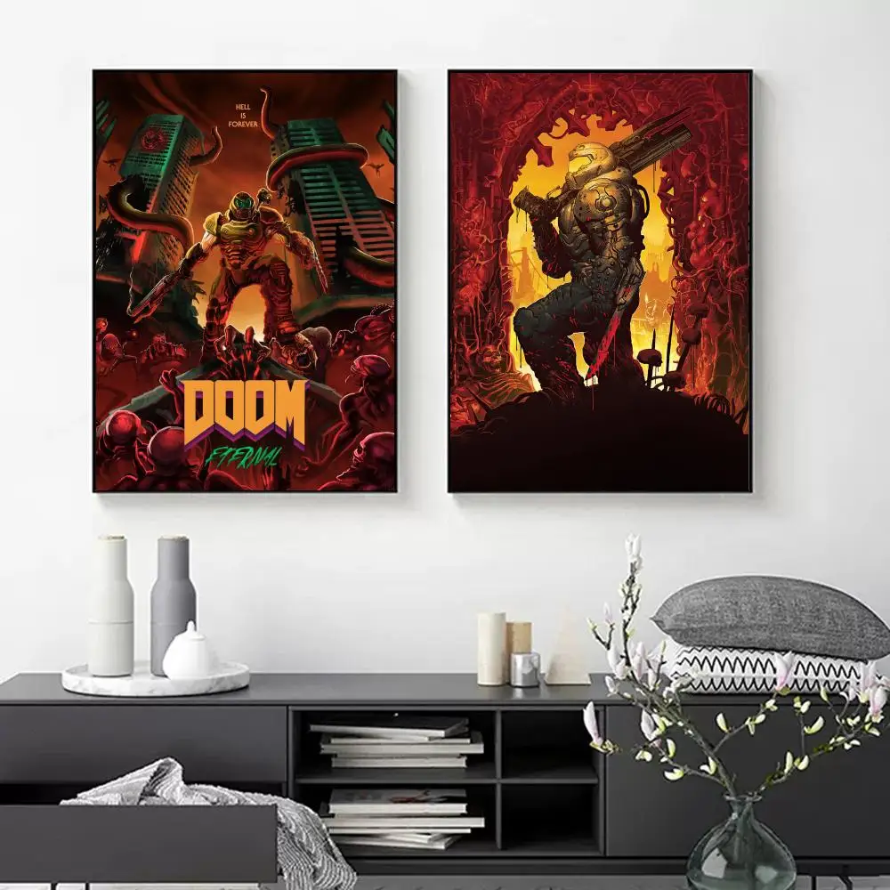 1pc Doom Poster Paper Print Home Bedroom Entrance Bar Cafe Art Painting Decoration