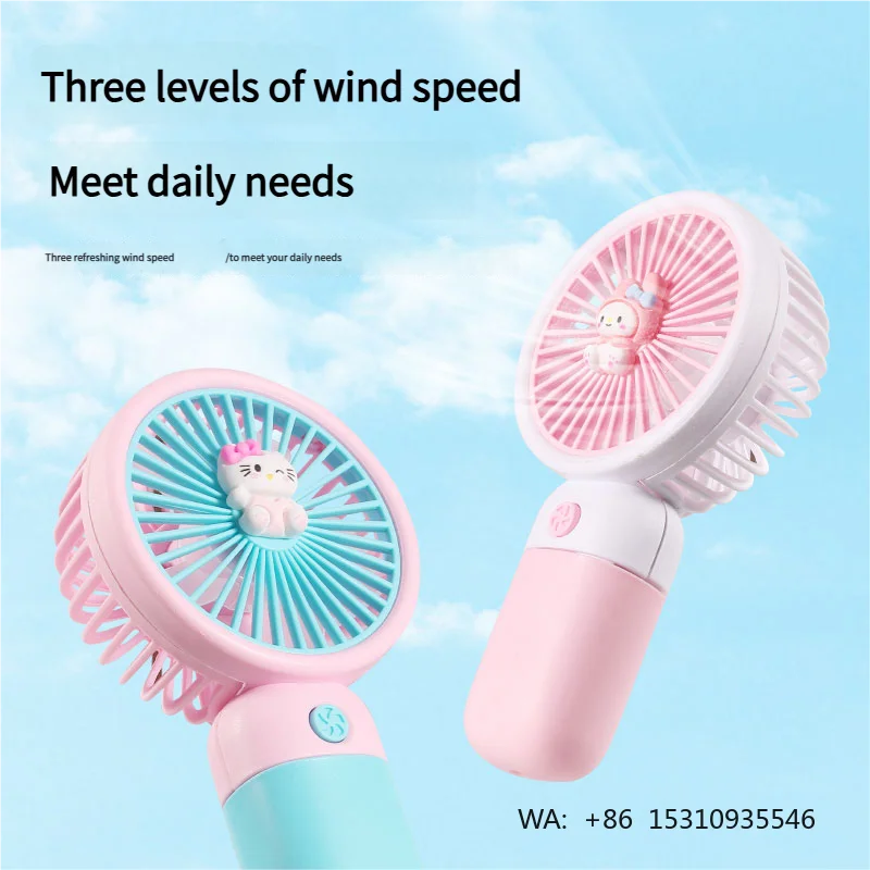 2026 Factory Wholesale Cartoon New Usb Handheld Fan Customizable Mini Portable Desktop Charging Small Fan Cartoon Electric Fan