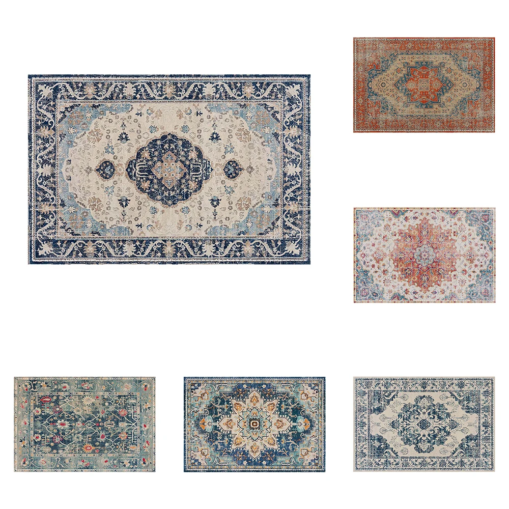 Tischsets im Vintage-Teppichstil mit ethnischem Muster, exquisite Blumen- und geometrische Motive, elegante Tischsets für den Esstisch