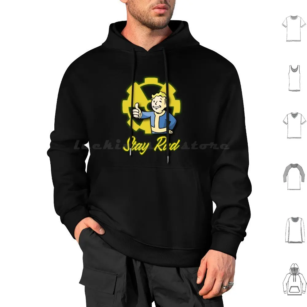 Stay Rad Hoodie cotton Long Sleeve Post Apocalyptic Video Game Boy