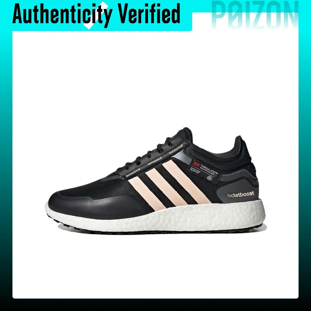 Adidas Rocket Boost Running Shoes Women's Low Top Black/Pink HQ7213
