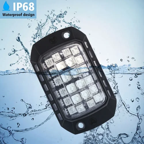 Imagen 2 del producto Luz LED de neón RGB, lente 3D para chasis de coche, luz Universal para Jeep, camión, SUV, ATV, UTV, accesorios decorativos, 4/8/12 Uds.