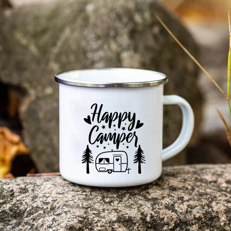 Making Memories One Campsite At A Time Camping Mug Happy Camping Campfire Enamel Mug Adventure Cups Camper Van Gift - view 2