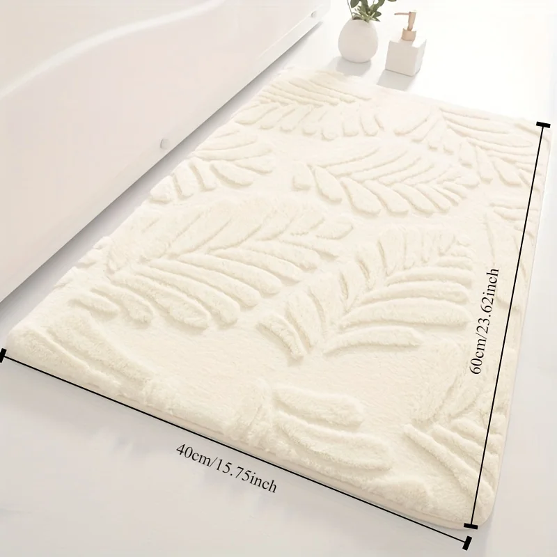 Memory Foam Bath Mat, Absorbent Non-Slip Bathroom Rug, Soft Polyester Imitation Rabbit , Machine Washable