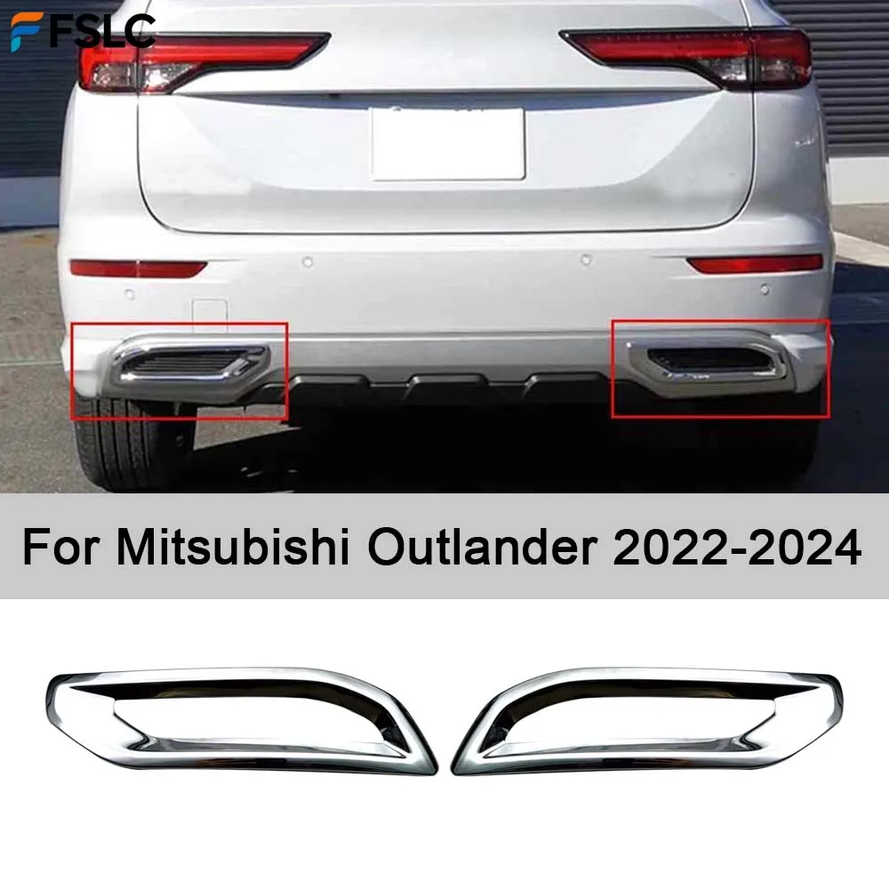 

For Mitsubishi Outlander 2022-2024 ABS Chrome Rear Bumper Fog Light Trim Cover, Exterior Styling Accessories 2PCS