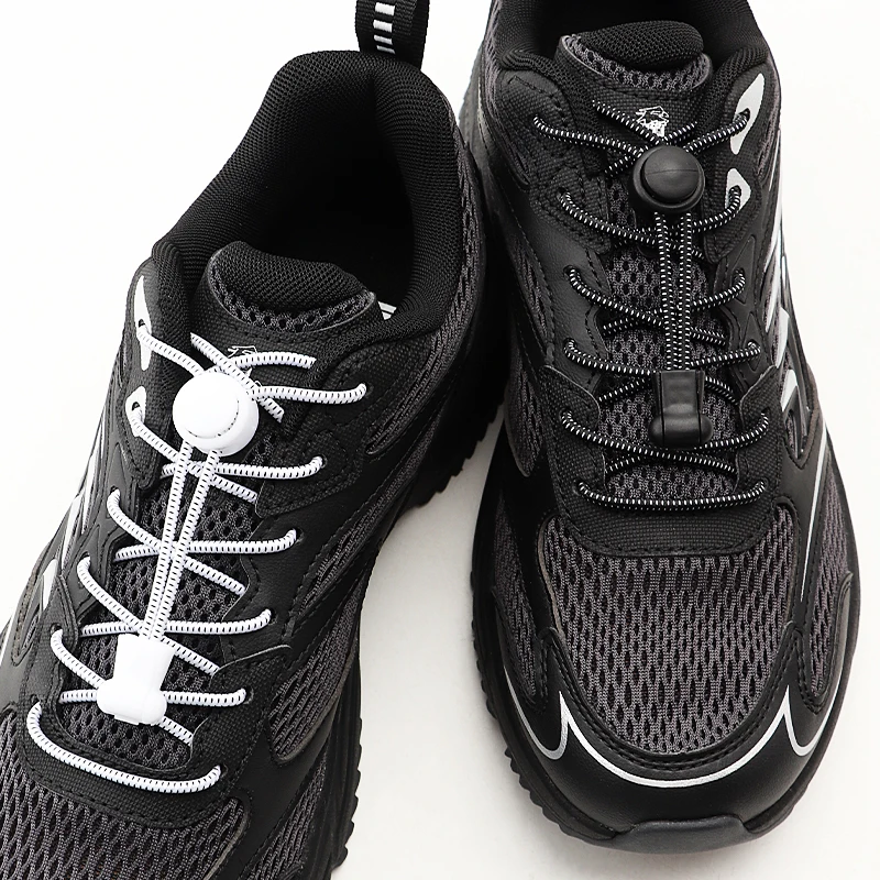 No Tie Elastic Shoelaces, Quick Lock Lazy Shoestrings for Kids Adults Sports Running Sneakers Stretch Round Shoe Laces for Dail
