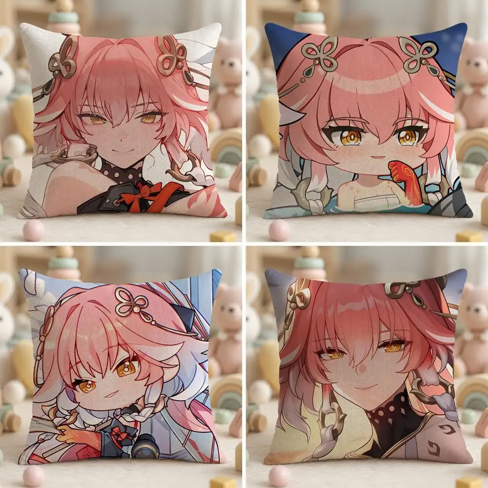 Fiery Changli Wuthering Waves Cushion Cover Soft Plush Fabric Double-Sided Printed Pillowcase for All Seasons Home Decor