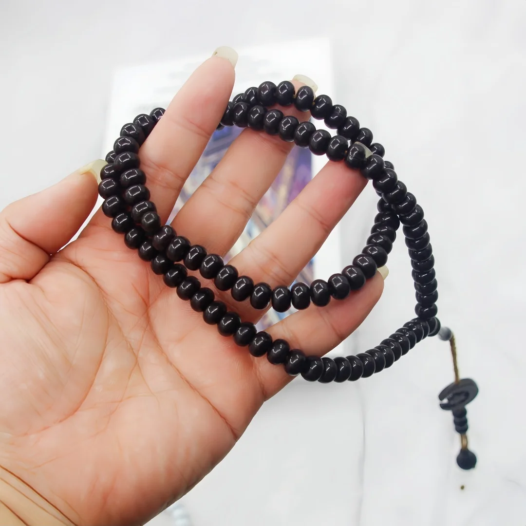 Resin apple-shaped beads, 8mm, 99 beads Tasbih, drum-shaped round prayer beads wearable as a wrist accessory