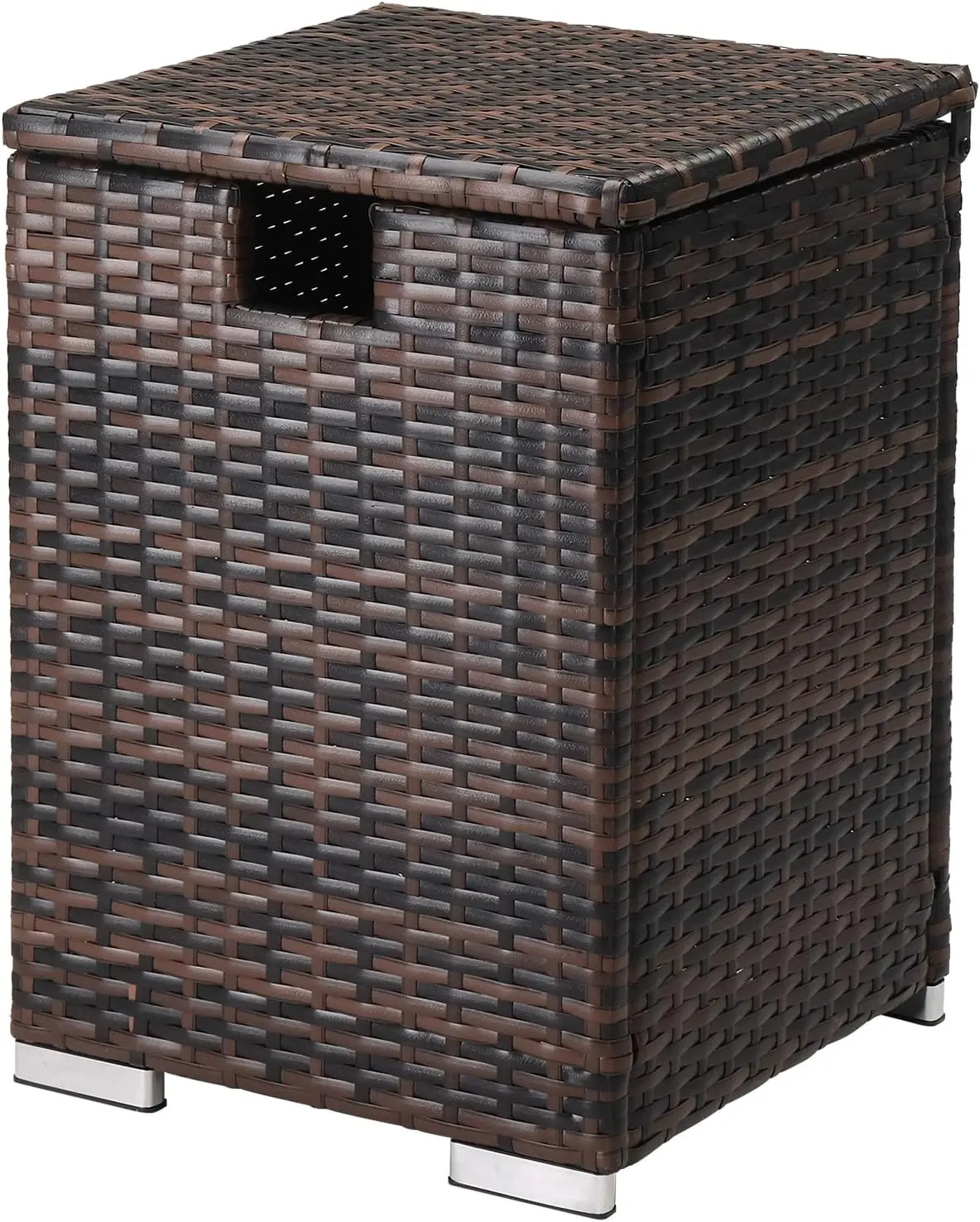 

Gas Tank Storage Box, Wicker Propane Tank Cover Table for Fire Pit table and Gas Grill Patio Furniture