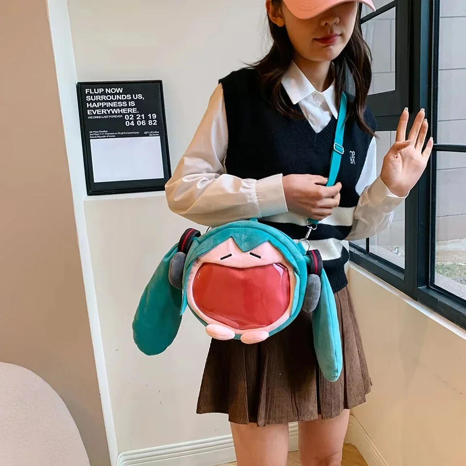 

Hatsune Miku Anime Transparent Ita Backpack New Kawaii Plush Shoulder Bag Cosplay Display School Student Fashion Accessories