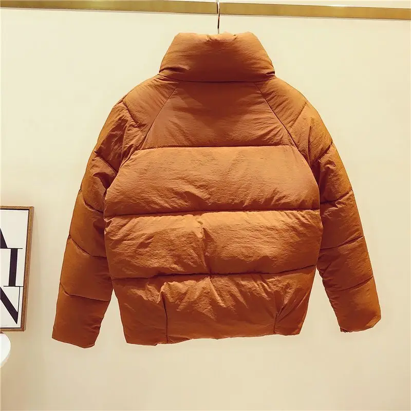 New Winter Parkas short Down Cotton Jacket Women Korean Stand collar Thick Warm padded Clothes Coat Female loose Outerwear T553