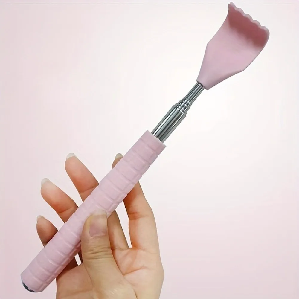 Stainless Steel Back Scratcher Extendable Design Telescopic Handle Body Relax Tool Rubber Handle 1PC Telescopic Massager