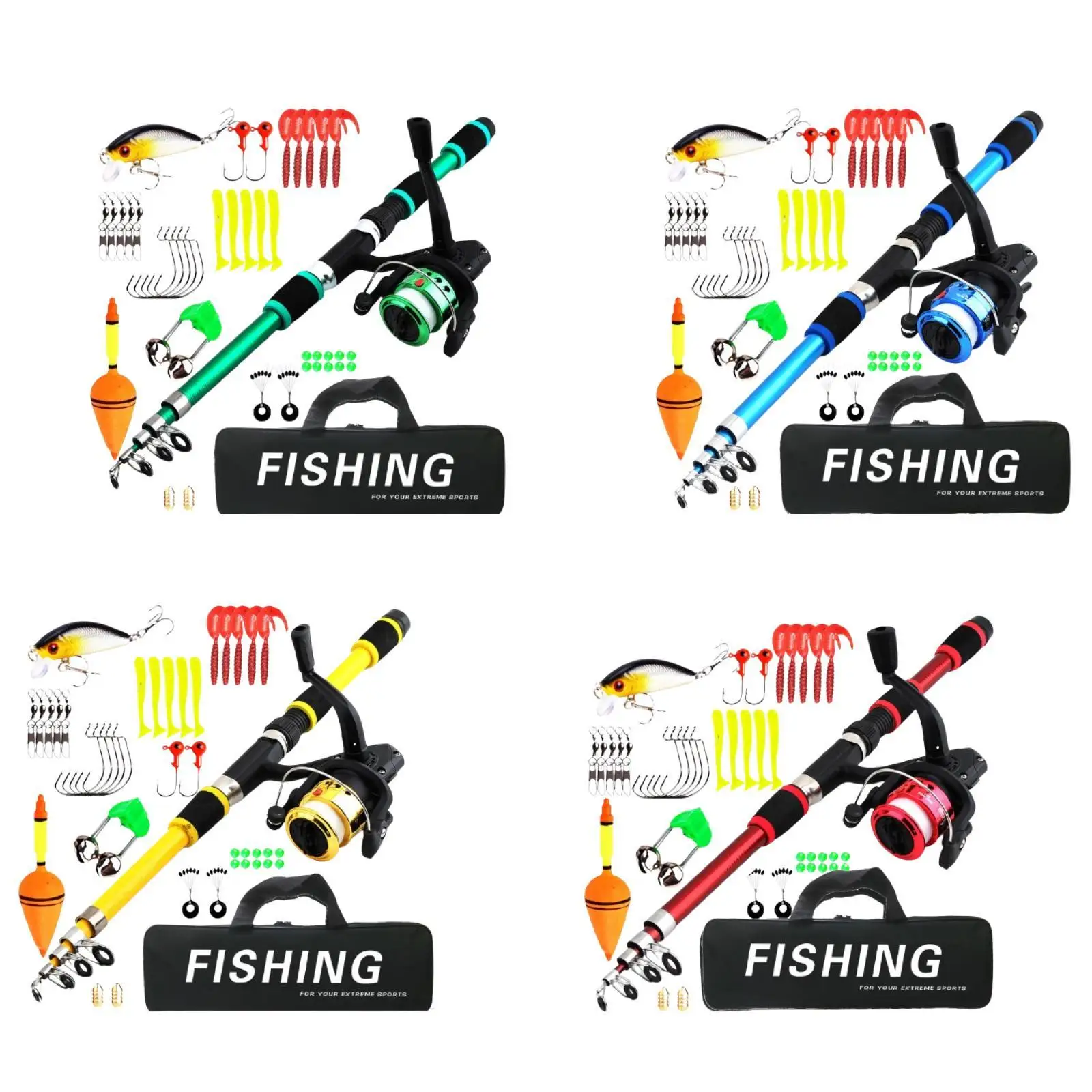 Kids Telescopic Fishing Rod and Reel Outfit Complete Compact Fishing Kit with Tackle Storage for Picnics and Travel view 4