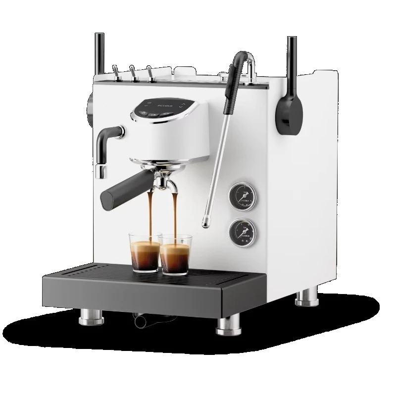 

Semi-Automatic Espresso Machine Dual Pressure Gauges Milk Frother Steam Wand for Home or Commercial Use