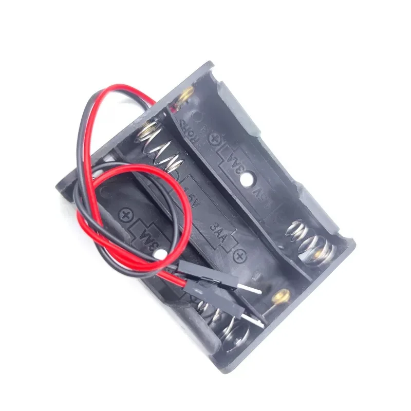 500pcs/lot 3 AA battery holder case cover DIY power box with DuPont connectors cable plug cord