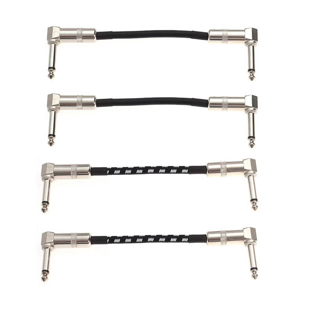

4pcs Instrument Cables Guitar Bass Keyboard Oxygen Free Copper Durable Flexible Noise Reduction Amps Speaker Lines