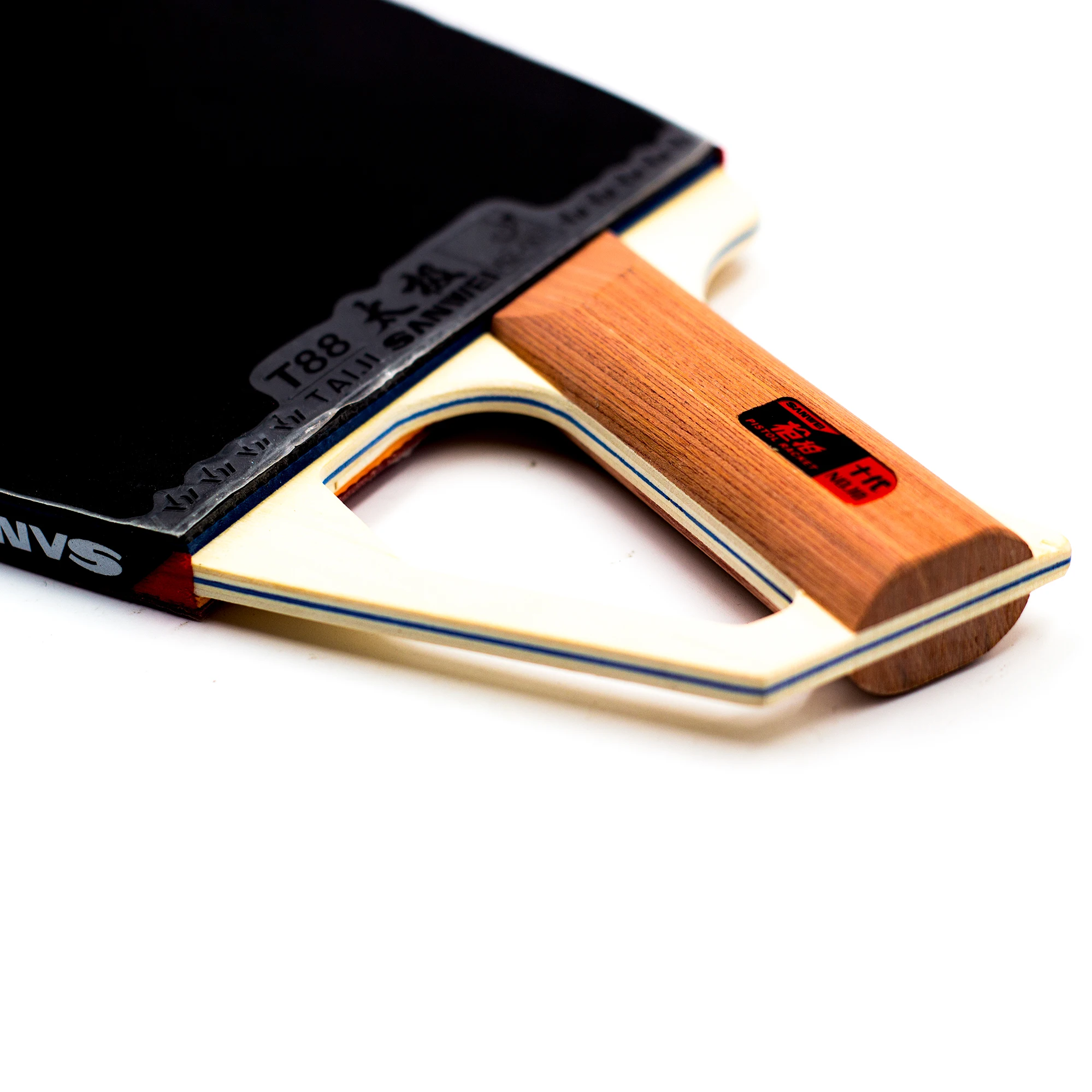 Sanwei 10th Pistol Racket Pre-Assemble Bat Sports Table Tennis Equipment for Competitive Play