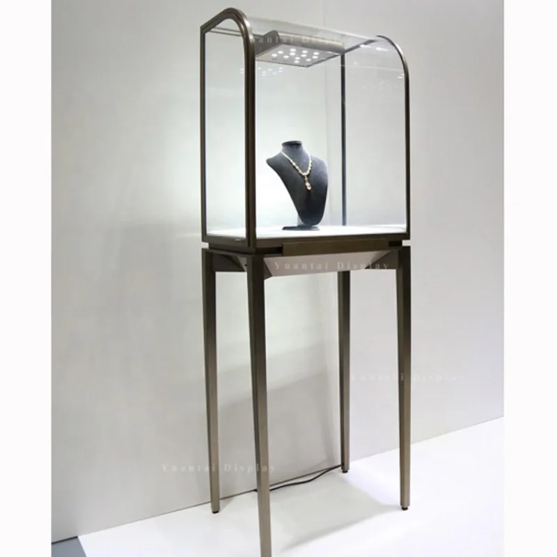 Custom. luxury stainless steel display showcase jewelry store glass design watch shop interior display stand furniture