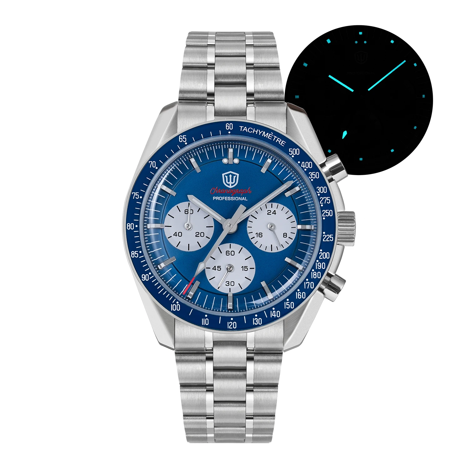 Watchdives Neue Wd1863 Quarz Herrenuhr VK63 Chronograph Blase Saphir Wasserdicht 39 Mm Stahl Top Marke Luxus Business Uhr