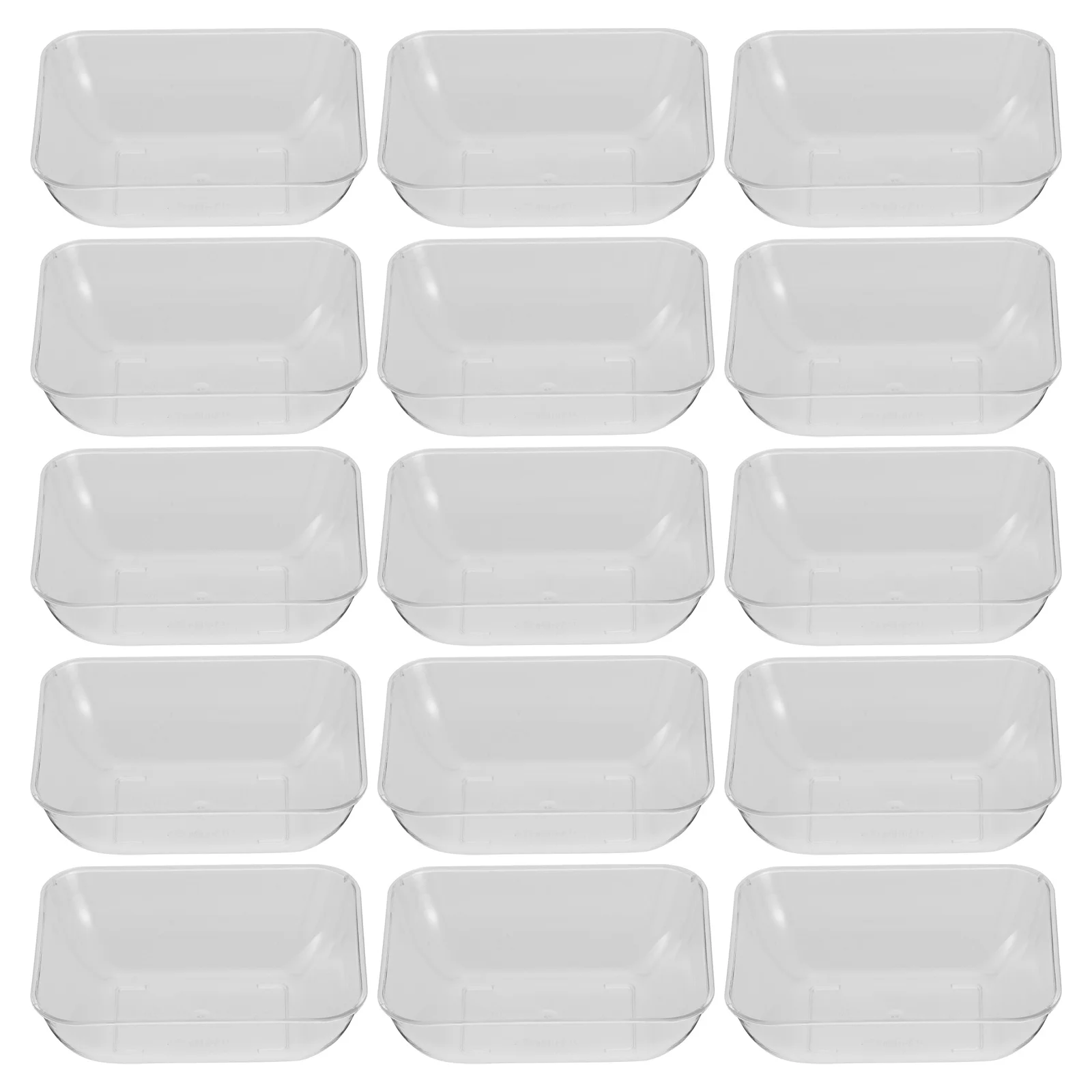 

50pcs Disposable Plastic Plates Rectangular Dishes Food Storage Trays Sauce Dipping Home Restaurant Catering Party Kitchen Bar